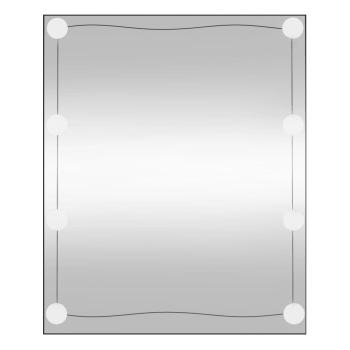 Wandspiegel mit LED-Leuchten 50x60 cm Glas Rechteckig