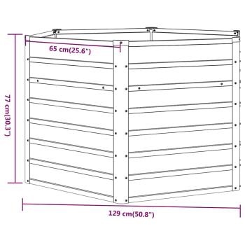 Hochbeet Rostig 129x129x77 cm Cortenstahl