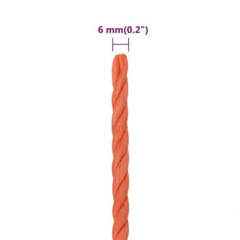 Arbeitsseil Orange 6 mm 100 m Polypropylen