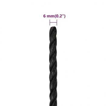 Arbeitsseil Schwarz 6 mm 100 m Polypropylen