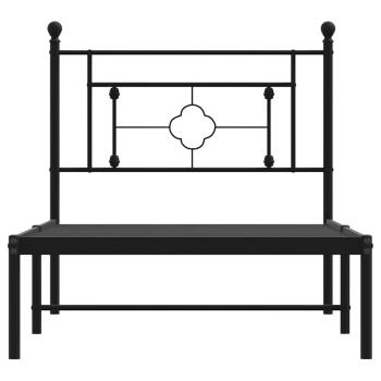 Bettgestell mit Kopfteil Metall Schwarz 100x200 cm
