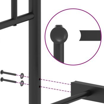 ARDEBO.de - Bettgestell mit Kopfteil Metall Schwarz 150x200 cm
