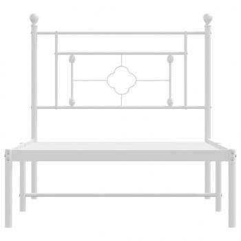 Bettgestell mit Kopfteil Metall Weiß 90x200 cm