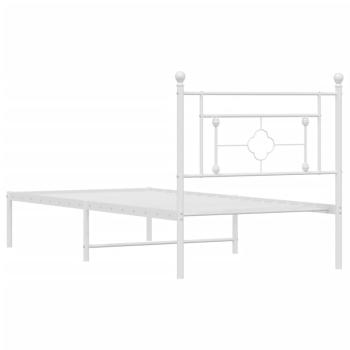 Bettgestell mit Kopfteil Metall Weiß 100x200 cm