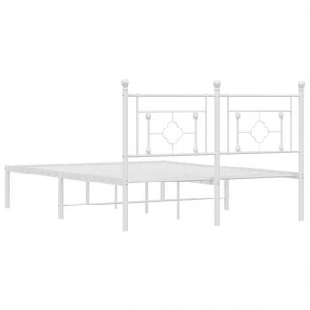 Bettgestell mit Kopfteil Metall Weiß 140x190 cm