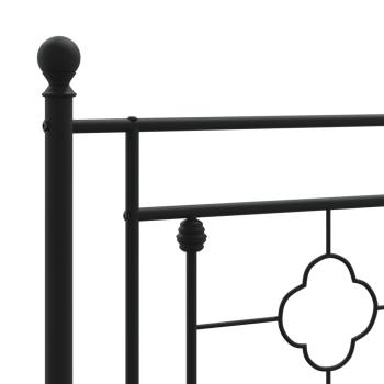 Bettgestell mit Kopfteil Metall Schwarz 90x190 cm