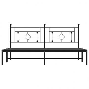 Bettgestell mit Kopfteil Metall Schwarz 183x213 cm