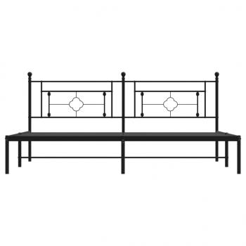 Bettgestell mit Kopfteil Metall Schwarz 200x200 cm