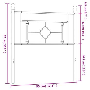Kopfteil Metall Schwarz 90 cm