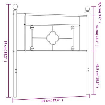 Kopfteil Metall Weiß 90 cm