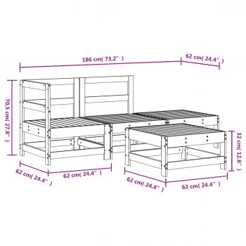 4-tlg. Garten-Lounge-Set Massivholz Douglasie