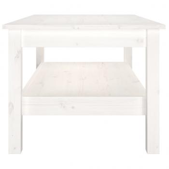 Couchtisch Weiß 80x50x40 cm Massivholz Kiefer