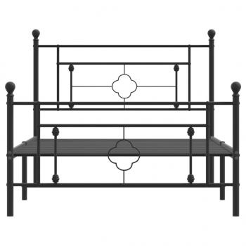 Bettgestell mit Kopf- und Fußteil Metall Schwarz 107x203 cm