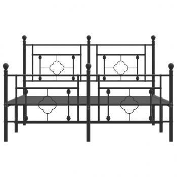 Bettgestell mit Kopf- und Fußteil Metall Schwarz 140x200 cm