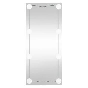 Wandspiegel mit LED-Leuchten 40x80 cm Glas Rechteckig