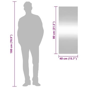 Wandspiegel 40x100 cm Glas Rechteckig