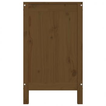 Wäschetruhe Honigbraun 88,5x44x76 cm Massivholz Kiefer