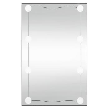 Wandspiegel mit LED-Leuchten 50x80 cm Glas Rechteckig