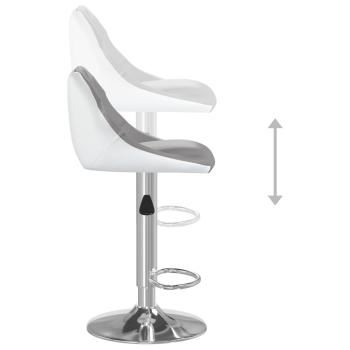 ARDEBO.de - Barhocker 2 Stk. Grau und Weiß Kunstleder