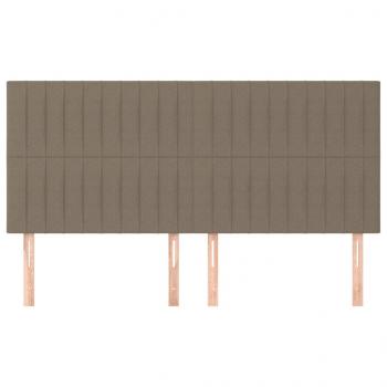 Kopfteile 4 Stk. Taupe 100x5x78/88 cm Stoff