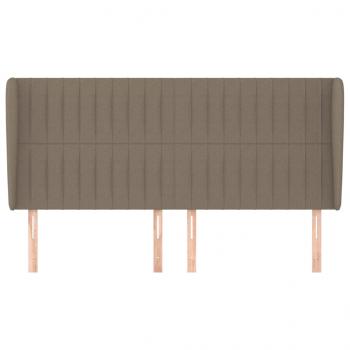 Kopfteil mit Ohren Taupe 203x23x118/128 cm Stoff