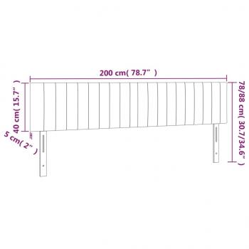 Kopfteile 2 Stk. Dunkelbraun 100x5x78/88 cm Stoff