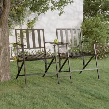 ARDEBO.de - 2-Sitzer-Gartenbank Klappbar 137 cm Schwarz Stahl