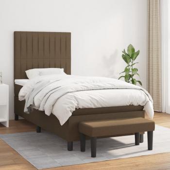 ARDEBO.de - Boxspringbett mit Matratze Dunkelbraun 90x200 cm Stoff