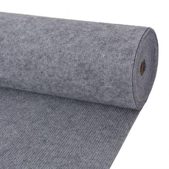 ARDEBO.de - Messeteppich Rillen 1,2x15 m Grau