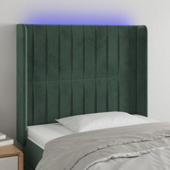ARDEBO.de - LED Kopfteil Dunkelgrün 83x16x118/128 cm Samt