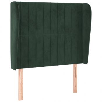 Kopfteil mit Ohren Dunkelgrün 83x23x118/128 cm Samt