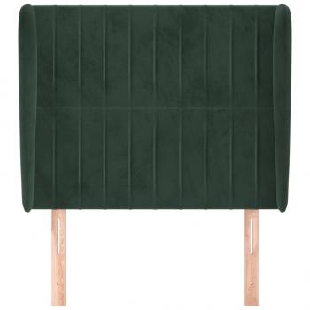 Kopfteil mit Ohren Dunkelgrün 83x23x118/128 cm Samt