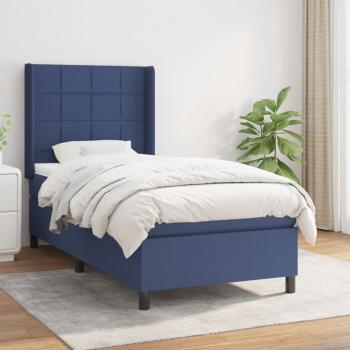 ARDEBO.de - Boxspringbett mit Matratze Blau 100x200 cm Stoff