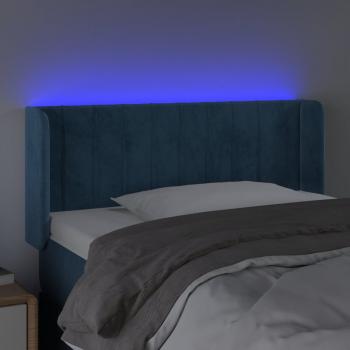 LED Kopfteil Dunkelblau 83x16x78/88 cm Samt