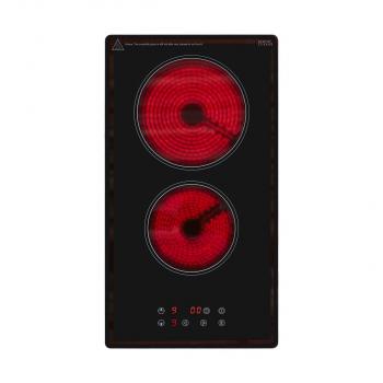 Exquisit EKC301-020 Autarkes Duo-Kochfeld, Glaskeramik, 28,8 cm breit, Touch-Control, rahmenlos, schwarz