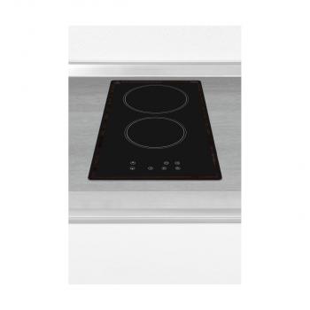 Exquisit EKC301-020 Autarkes Duo-Kochfeld, Glaskeramik, 28,8 cm breit, Touch-Control, rahmenlos, schwarz