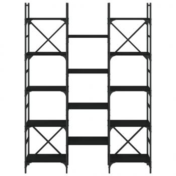 Bücherregal Schwarz 127,5x28,5x172,5 cm Holzwerkstoff