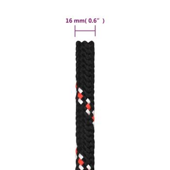 Bootsseil Schwarz 16 mm 25 m Polypropylen