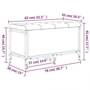 Sitzbank mit Stauraum Braun Eiche 82x42x45 cm Holzwerkstoff