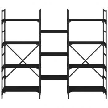 Bücherregal Schwarz 160x28,5x136,5 cm Holzwerkstoff