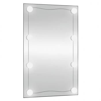 Wandspiegel mit LED-Leuchten 40x60 cm Glas Rechteckig