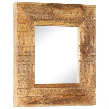 ARDEBO.de - Handgeschnitzter Spiegel 50x50x2,5 cm Massivholz Mango