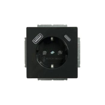 ARDEBO.de Busch-Jaeger 20 EUCB2USBAC-81 SCHUKO® USB-Steckdose, A/C future® linear, Anthrazit (2CKA002011A6300)