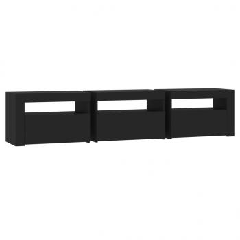 TV-Schrank mit LED-Leuchten Schwarz 180x35x40 cm