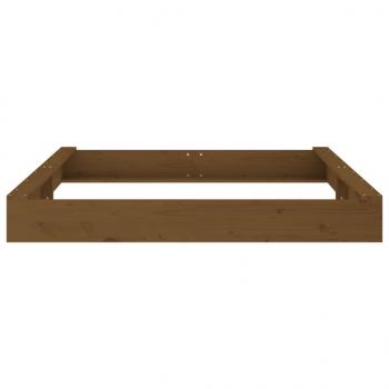 Sandkasten mit Sitzen Honigbraun Quadratisch Massivholz Kiefer