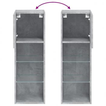 TV-Schrank mit LED-Leuchten Betongrau 30,5x30x90 cm