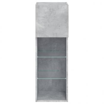 TV-Schrank mit LED-Leuchten Betongrau 30,5x30x90 cm