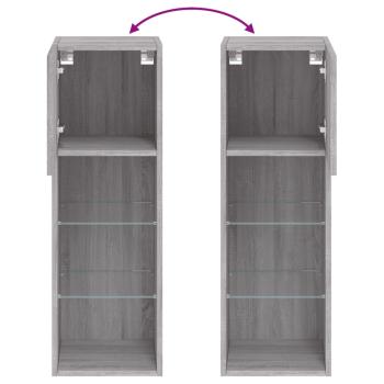 TV-Schrank mit LED-Leuchten Grau Sonoma 30,5x30x90 cm