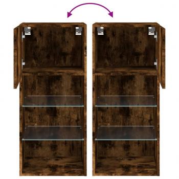 TV-Schrank mit LED-Leuchten Räuchereiche 40,5x30x90 cm
