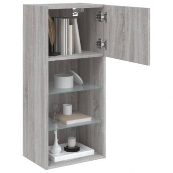 TV-Schrank mit LED-Leuchten Grau Sonoma 40,5x30x90 cm